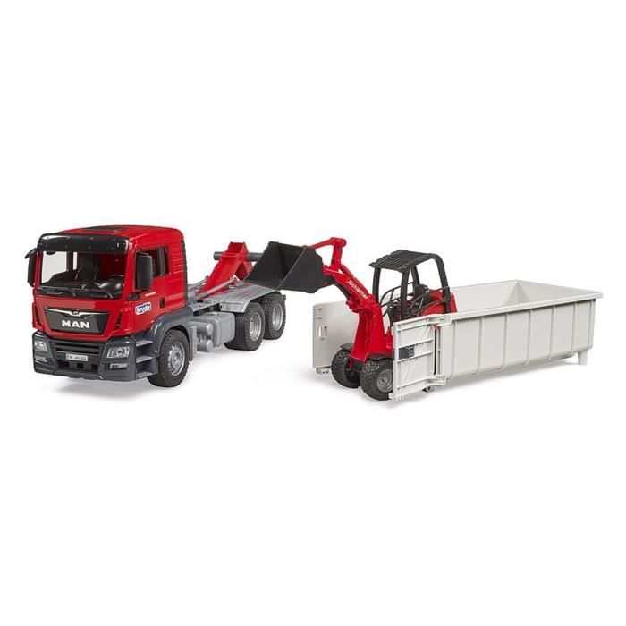 Camion MAN TGS avec benne amovible et chargeur Schäffer - BRUDER -  Cdiscount Jeux - Jouets