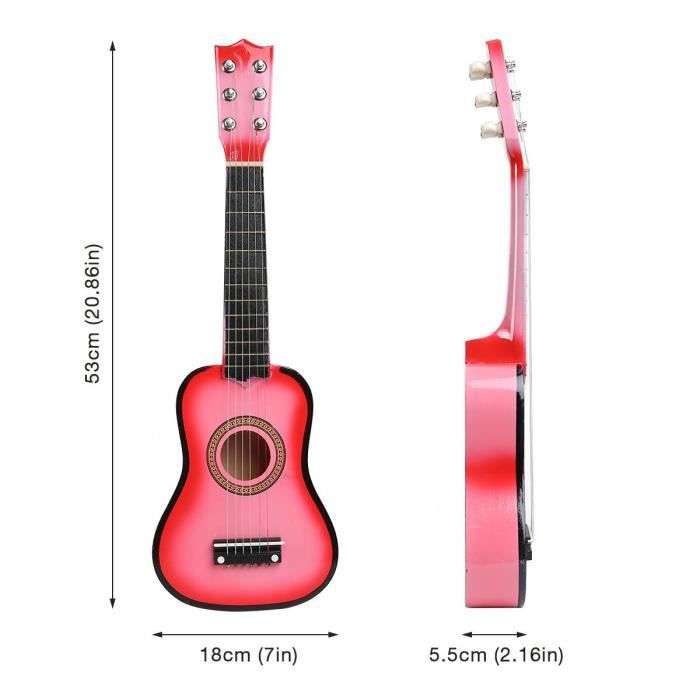 Guitare jouet 21 pouces en bois enfants débutant apprendre la guitare Rose  - Cdiscount Instruments de musique