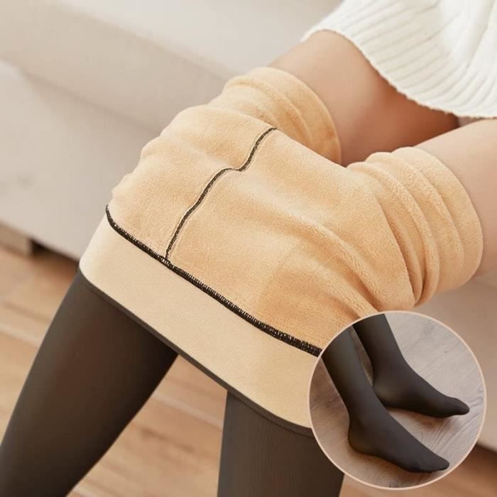Sfit 3PCS Collant Chaud Femme Hiver Extensibles Translucide Epais Polaire  Opaque Leggings Taille Haute Thermique en Plein Air[3pcs-noir(pied  Plein),80g (15-25℃)] : : Mode
