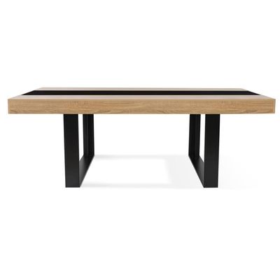 IDMarket Table à Manger Phoenix 200 cm Bois Noir 8 Personnes