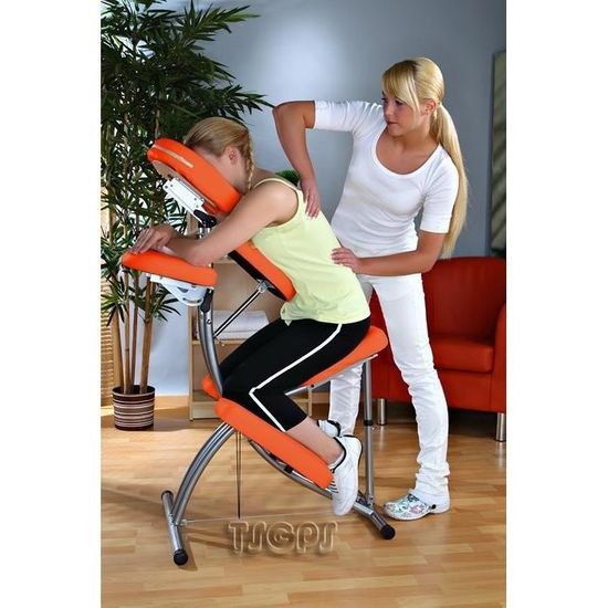 Chaise de massage avec le sac 8 kg Pliante Bleu Clair KINGPOWER
