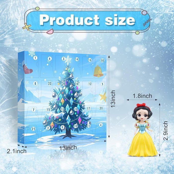 Konijiwa Calendrier De L’Avent Princesse 24 Jours – 24 Tenues & Coiffures à Habiller Pour Filles Compte à Rebours Magique
