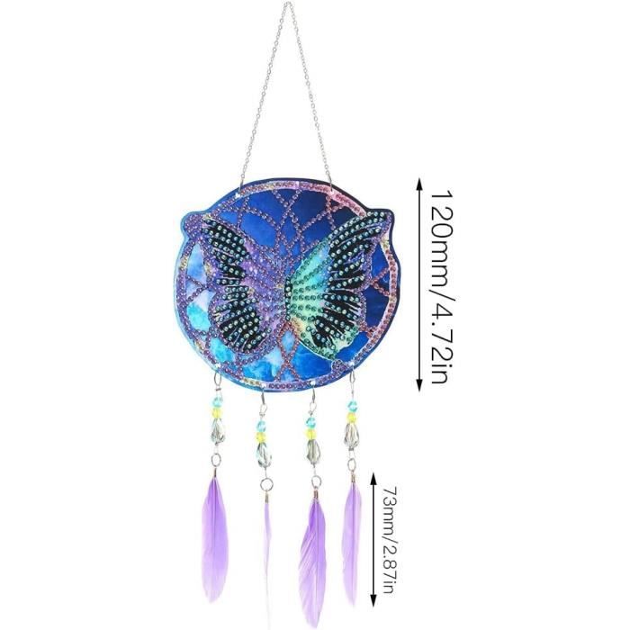 5D Diamond Painting Complet Attrape-Rêves Papillon, Broderie Peinture Diamant Painting Animaux