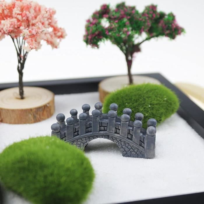 Jardin zen japonais pour bureau – 22,9 x 17,8 cm – Mini jardin zen avec  sable