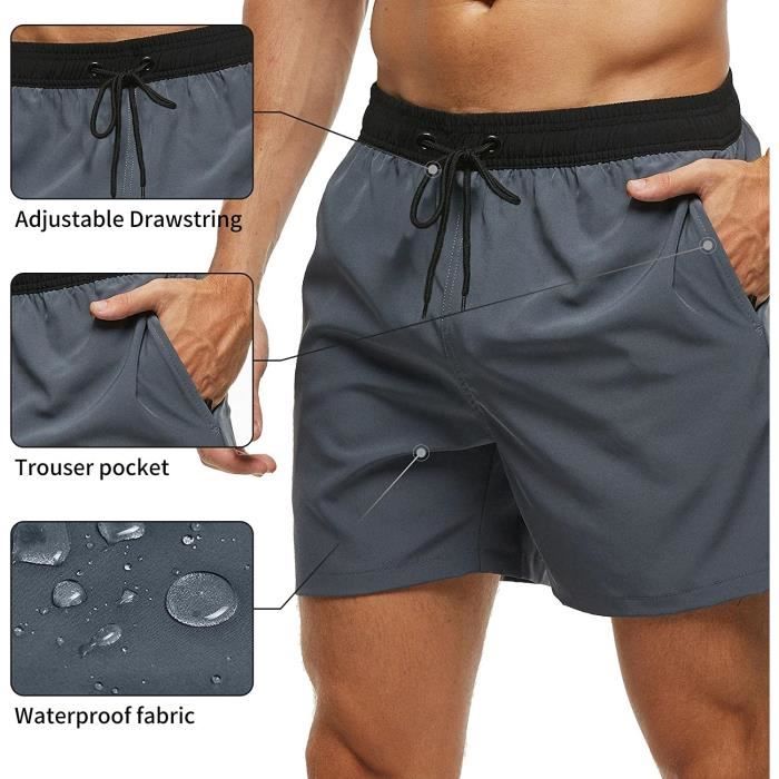 Short de bain best sale homme avec poche zippée
