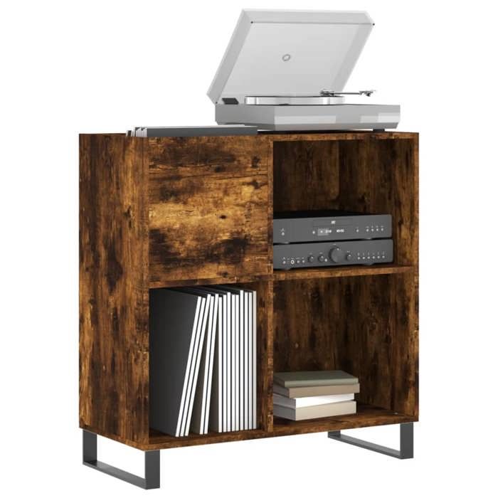 Armoire à disques chêne fumé 84,5x38x89 cm bois d'ingénierie - Meuble À