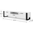Mueble TV Stand Hi-Fi Nuka 200 cm Blanc Mat Salon Commode-3