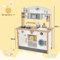 DREAMADE Cuisine Enfant, Cuisine en Bois avec Lumières et Sons, Machine à Laver, Hotte Aspirante, Machine à Glaçons, Cuisinière, Evier, Micro-Ondes, Ustensiles, pour Enfants de 3+ Ans (Gris DREAMADE Cuisine Enfant, Cuisine en Bois avec Lumières et Sons, Machine à Laver, Hotte Aspirante, Machine à Glaçons, Cuisinière, Evier, Micro-Ondes, Ustensiles, pour Enfants de 3+ Ans (Gris