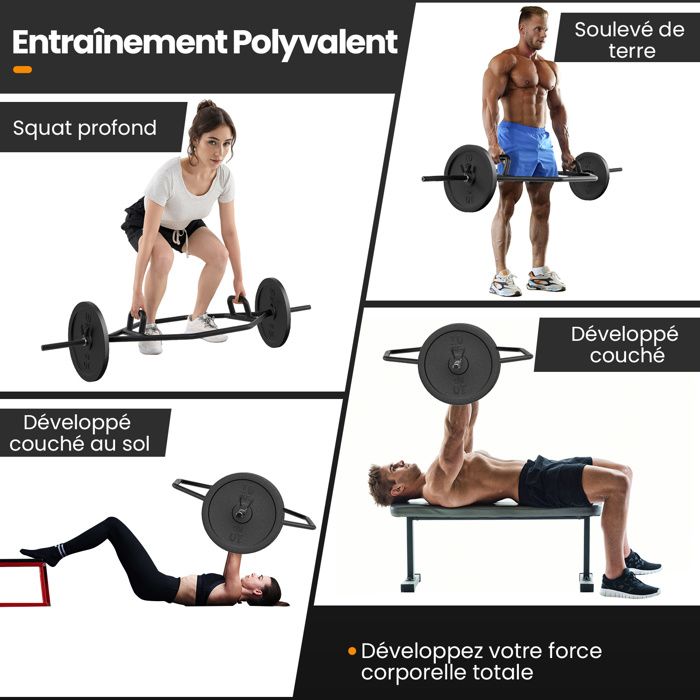 PhysKcal Barre De Piège Olympique, Barre D'haltère Hexagonale Avec