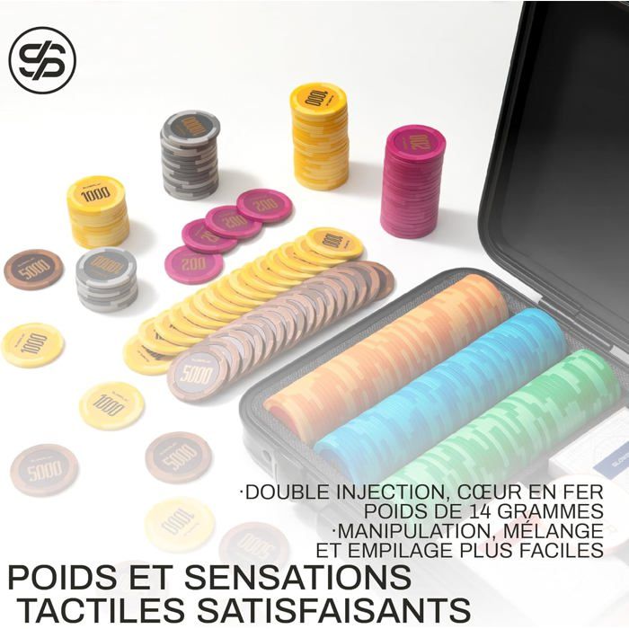 Jetons De Poker En Argile De 14 Grammes, Personnalisés Texas Hold'em