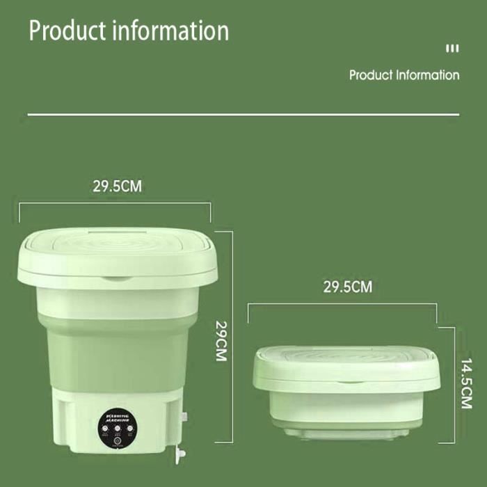 Mini Machine à Laver Pliable 10L 40W - 3 Modes Tactiles Pour Sous-vêtements Et Petites Charges