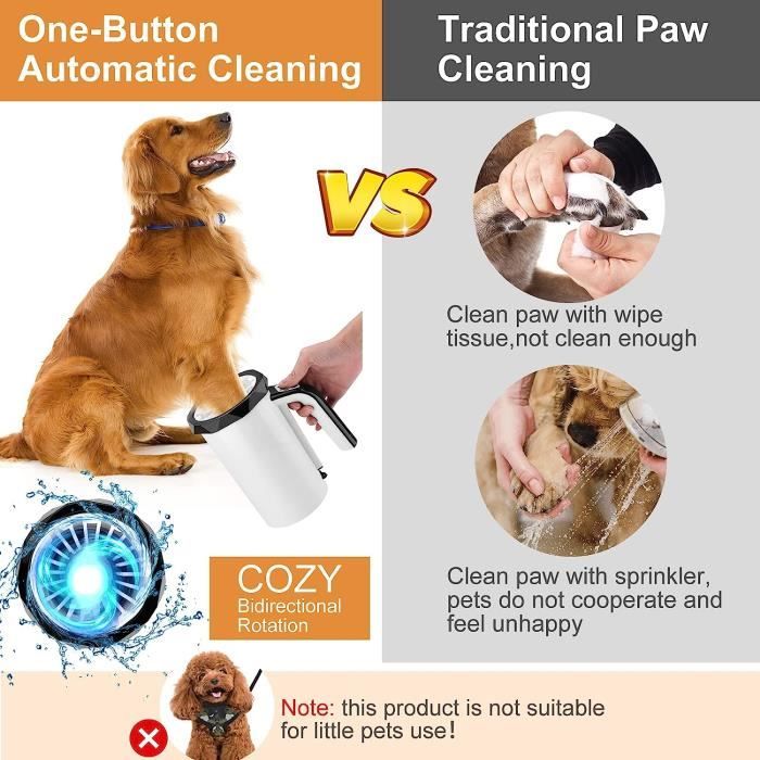 Nettoyeur de pattes électrique pour chien automatique, nettoyeur