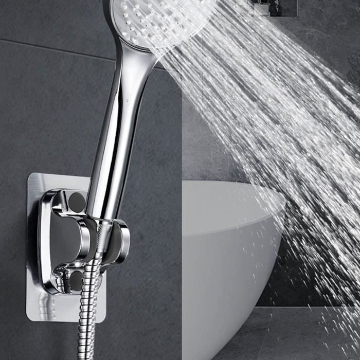 Acheter Nouveau support de douche à ventouse gratuite, support de pomme de  douche à main amovible sans perçage, support mural de douche réglable pour  salle de bain