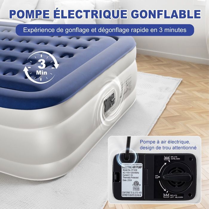 36€ le matelas gonflable d'appoint pour deux avec pompe intégrée36€ le matelas