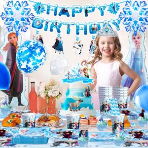 106 Pcs Reine Des Neiges Decoration Anniversaire, Froze Ballon Fille 4 Ans, Froze Deco Gâteau 4
