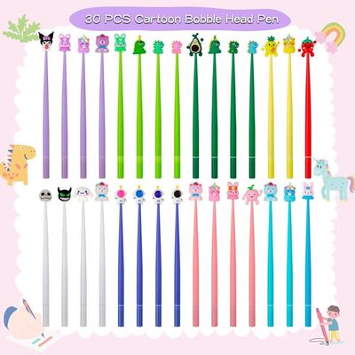 Stylos Kawaii Cute, 30 Pièces Drôle Stylos Anti-Stress Enfant, Kawaii Cute Stylo Rigolo Animaux Stylo Gel, Cadeau Anniversaire Enfants Invites, Stylo Gel Kawai pour Garçons Filles 5 6 7 8 9 10