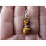 PENDENTIF GOUTTE OEIL DE TIGRE /&PERLES ETOILE EN ARGENT DU TIBET