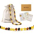 collier d ambre bebe(Multicolor Raw)(33cm) - Boite cadeau-0