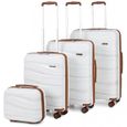 Kono Set de 4 Valise de Voyage (30-56-66-76cm) Rigide Valises Cabine Valise Moyenne + Grande Taille à Roulettes et Serrure TSA-0