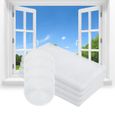 Moustiquaire Fenêtre Enroulable, 4Pcs 130 x 150cm DIY Filet Moustiquaire Auto-Adhésif Découpable, avec Ruban Adhésif(Blanc)-0