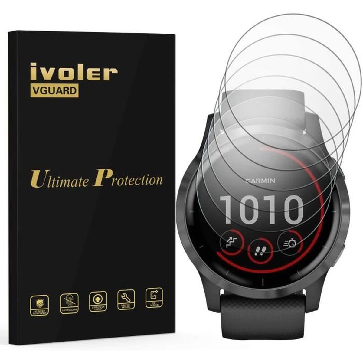 Pack 6 Protection écran Garmin Vivoactive 4 45mm, Couverture Complète  [LiquiInstallation] [Anti-Rayures] [sans Bulles] TPUG - Cdiscount Téléphonie