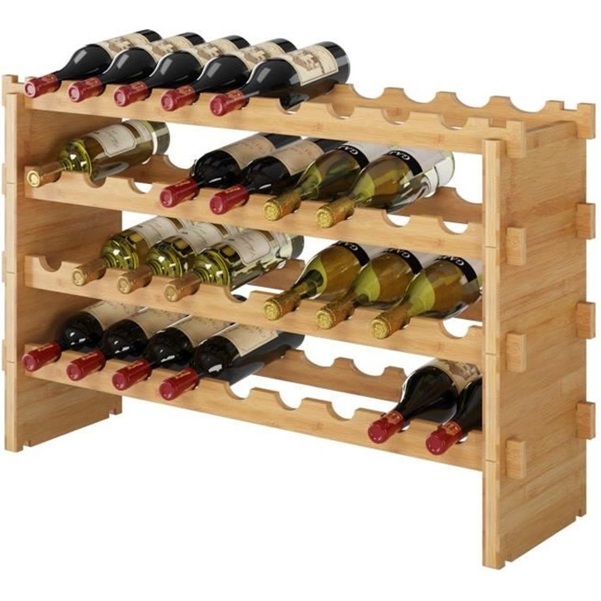 Homfa Étagère à Bouteille Empilable Casier à Vin Rangement 36 Bouteille