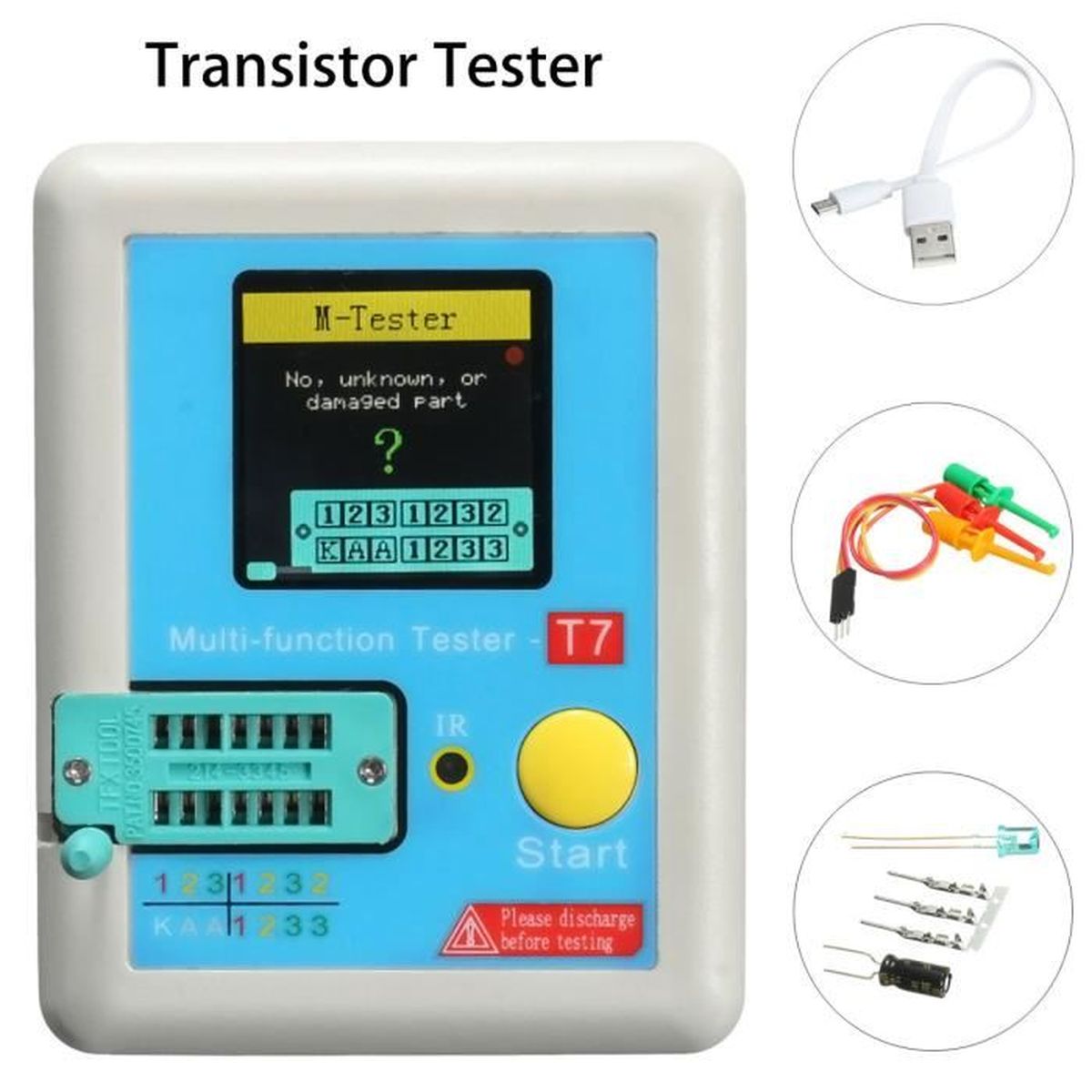 Tempsa Transistor Testeur Tft De Capacitance Lcr T7 Esr Npn Pnp Mosfet Ir Cdiscount Bricolage