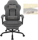WOLTU Chaise Gaming, Fauteuil Gaming, Coussin à Ressorts Ensachés, Support Lombaire, Tissu Technique, Gris W0ATT0612