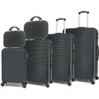 CELIMS FRANCE Set de Valises - CELIMS - 6 Pièces - ABS - Noir - 4 Roues Pivotantes 360°