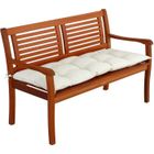 DETEX Coussin de banc avec attaches Crème 110x45x8cm Intérieur Extérieur Coussin pour banc Banquette 100% Polyester