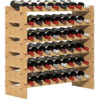 SogesHome Casier à vin 6 Niveaux de Stockage de vin pour 48 Bouteilles-Armoire de Rangement de vin en Bois-90x30x72 cm