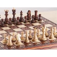 Jeu d'échecs junior en bois avec pièces faites à la main