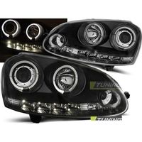 Paire de feux phares VW Golf 5 03-09 angel eyes led noir-27361943