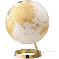 Tecnodidattica  Mappemonde Light&Colour Metal Gold | lumineux, pivotant, avec cartographie Politique actualisee | Luminaire d