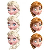 Masques en carton La Reine des neiges - Elsa et Anna (x6)