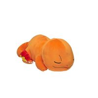 Peluche Salamèche Dort 40cm - BANDAI - Pokémon - Doudou ou Oreiller pour Enfant de 2 ans et plus