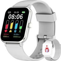 IOWODO R3PRO Montre Connectée Intelligente Femme Homme Smartwatch Bluetooth 25 modes Sport Etanche iOS Android Samsung Iphone Gris