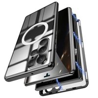 Coque pour Samsung S22 Ultra HD double face téléphone à absorption magnétique  (Noir)