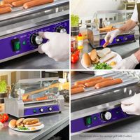Vertes Hot Dog Maker Machine à Hot Dog Gril à Saucisses et Réchauffeur Électrique 1800W Acier Inoxydable