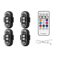 Télécommande Sans Fil Lot De 4 Lampes Stroboscopiques LED BrightArk - Télécommande, 8 Couleurs, étanche IP65, Pour Voiture, Drone, Moto Kit éclairage LED Télécommande