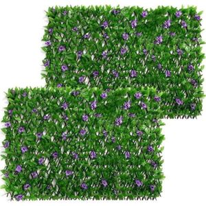 Clôture Lierre Artificiel Extensible – Treillis Intimité Vert Raisin, Haie Artificielle Décorative Jardin Balcon