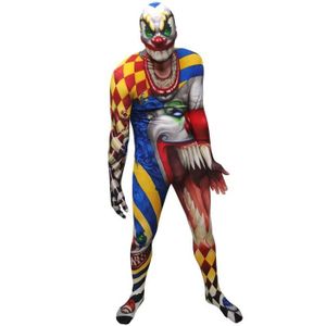 DÉGUISEMENT - PANOPLIE Déguisement Morphsuits Clown Effrayant (M) - Mixte - Extérieur - Noir - 18 ans - Lycra et Polyester