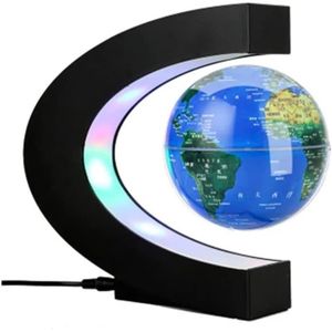 GLOBE TERRESTRE Globe Levitation ​Magnétique,Globe Terrestre Interactif Avec Lumières Led Pour Education-Enseignement Démo-Décorations
