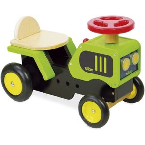VEHICULE PORTEUR Porteur Tracteur en bois pour enfants VILAC - 1027 - Vert - Klaxon et levier de vitesse