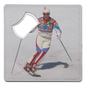 TIRE-BOUCHON Sous Verre Décapsuleur (1 unité) Homme en Ski Retro Combinaison Ringarde Vintage 70's