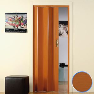 PORTE COULISSANTE Porte pliante pvc accordèon cerisier bouton coulissante 83x214 mod maya