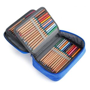 Trousse pour Papeterie Portable pour Bureau BRIHIEVY Trousse à Crayons Grande capacité 3 Compartiments Trousse à Crayons 