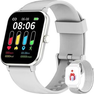 Montre connectée sport IOWODO R3PRO Montre Connectée Intelligente Femme Homme Smartwatch Bluetooth 25 modes Sport Etanche iOS Android Samsung Iphone Gris