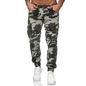 Élégant Hommes Cargo Militaire Pantalon Long Slim Fit Combat Camouflage Travail Coton Pantalon 