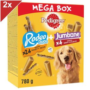 FRIANDISE PEDIGREE Mega Box Récompenses Rodeo Duos & Jumbone Friandises pour chien 2x780g